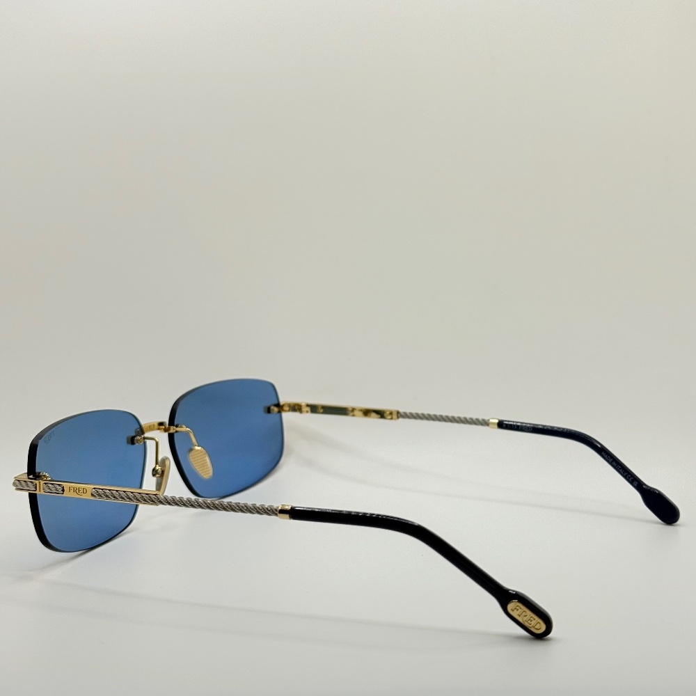 FRED FG40049U 30V Shiny Gold/Blue Sunglasses 60-14-145 NEW (Replacement Box) - Picture 14 of 16